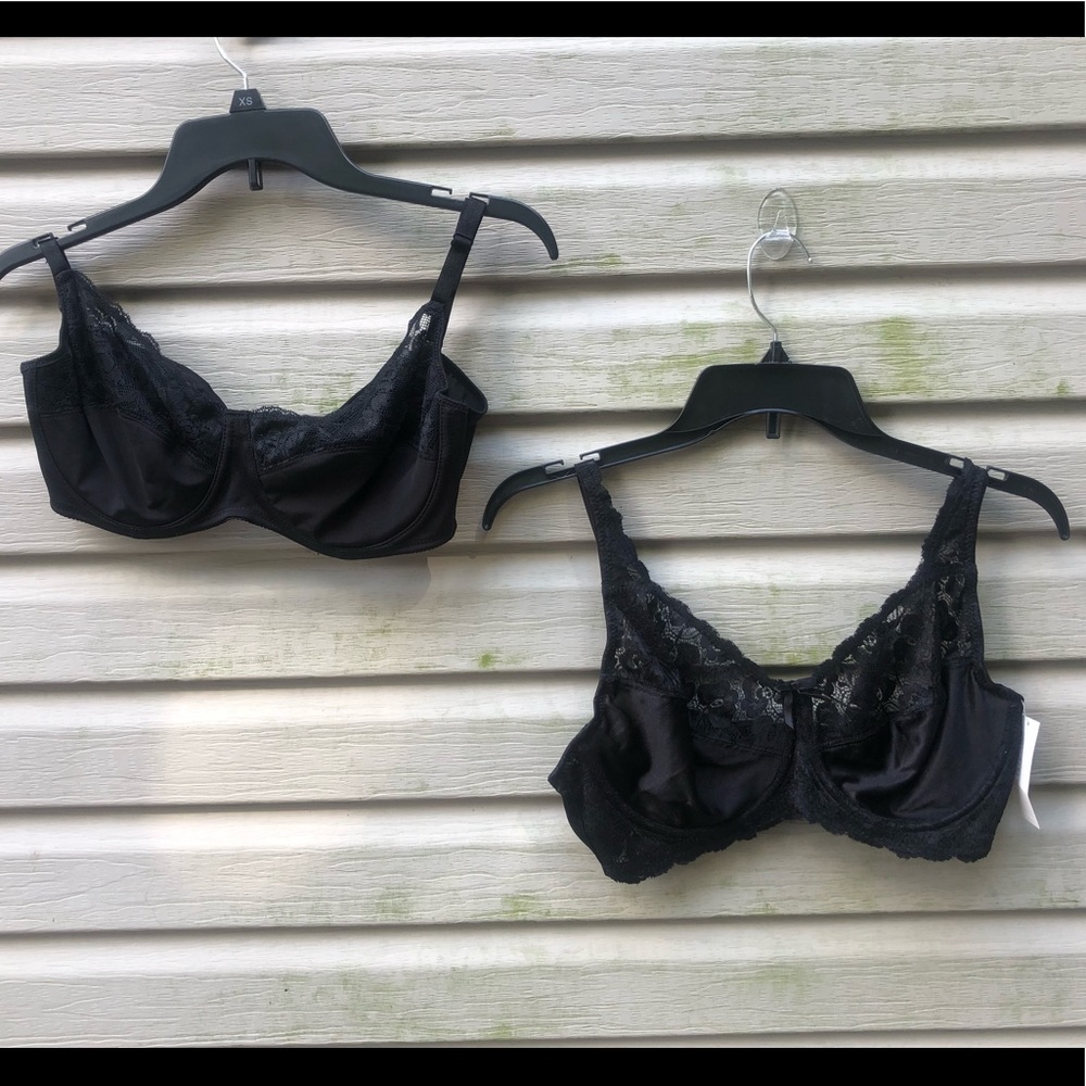 2 NEW 38C black lacy bras underwire Kmart